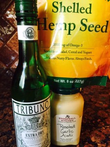 Hemp Seed, Dry Vermouth, Garlic Aioli Sauce